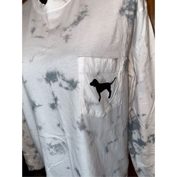 PINK Victoria’s Secret Tie Dye Long Sleeve Pocket Tee Size Small - Picture 2 of 8